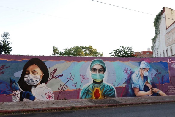 Fue develado un mural dedicado a los Héroes de la Salud, obra del Colectivo CreActivo con apoyo del Instituto de la Juventud de Cuernavaca