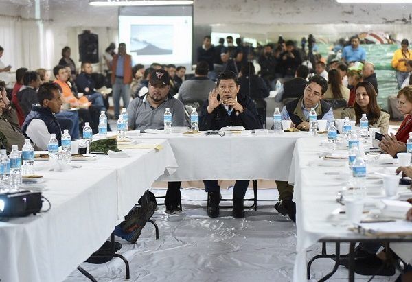 el secretario de Gobierno, Matías Quiroz Medina, al concluir la reunión de trabajo