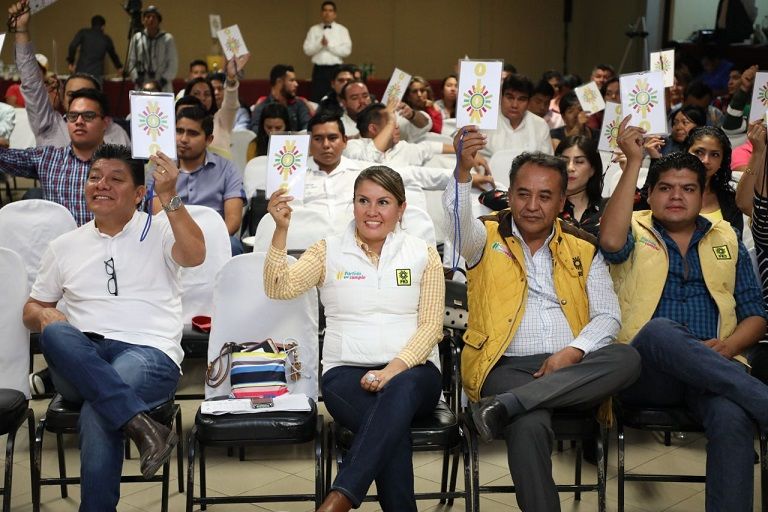 el Séptimo Pleno Extraordinario del VIII Consejo Estatal, encabezado por la dirigente Hortencia Figueroa Peralta