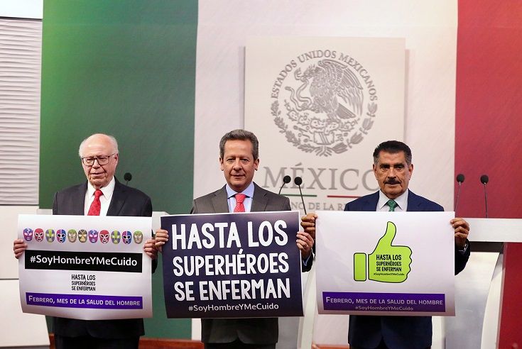 Secretario de Salud, José Narro Robles, y del Coordinador de Comunicación Social y Vocero del Gobierno de la República, Eduardo Sánchez