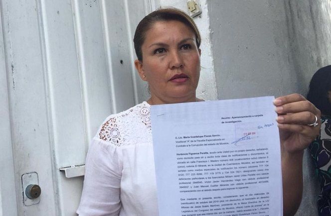 Luego de solicitar la Vicefiscal de la Fiscalía Anticorrupción de Morelos, María Guadalupe Flores Servín, “que me tenga por apersonada en la carpeta de investigación iniciada en mi contra” por parte del presidente de la Mesa Directiva de la LIV Legislatura del Congreso del estado de Morelos, Alfonso de Jesús Sotelo Martínez