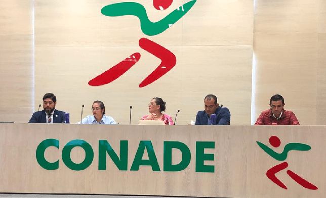 La presentación se realizó en el auditorio de la Dirección General de la Comisión Nacional de Cultura Física y Deporte (CONADE) y estuvieron la presidenta del COPAME, Liliana Suárez Carreón, Gigliola Pérez Jiménez, directora del Instituto de Ciencias de la Educación (ICE), Álvaro Reyna Reyes, Director de Deportes de la UAEM, Paul Michael Calderón Hidalgo, presidente del Colegio de Profesionales de la Cultura Física, y el director general del Congreso y jefe del Programa Educativo de la Licenciatura en Educación Física de la UAEM, Mario Ixbalanque Mora Paniagua