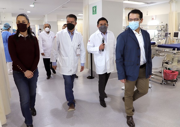 El secretario de Salud del Gobierno de México, Jorge Alcocer Varela; el director general del Instituto de Seguridad y Servicios Sociales de los Trabajadores del Estado (ISSSTE), Luis Antonio Ramírez Pineda; el director general del Instituto Mexicano del Seguro Social (IMSS), Zoé Robledo Aburto